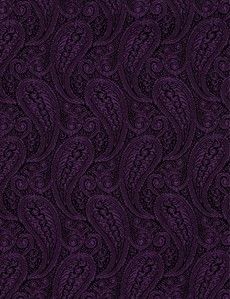 Plum Paisley Pocket Square - 100% Silk