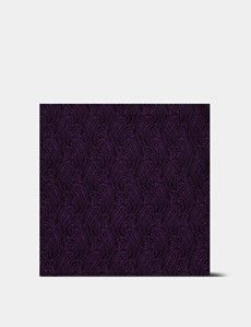 Plum Paisley Pocket Square - 100% Silk
