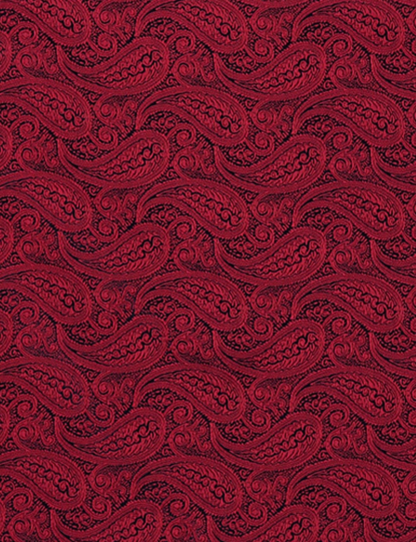 Red Paisley Pocket Square - 100% Silk-preview