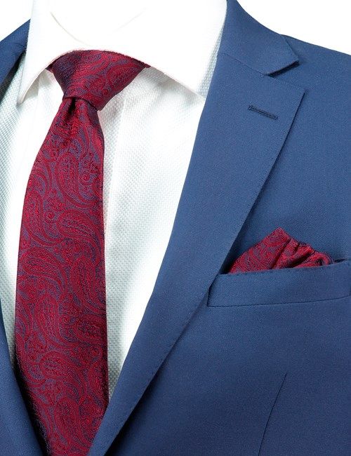 Burgundy Paisley Handkerchief - 100% Silk-preview