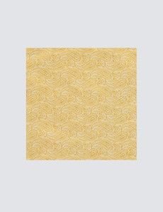 Yellow Paisley Pocket Square - 100% Silk