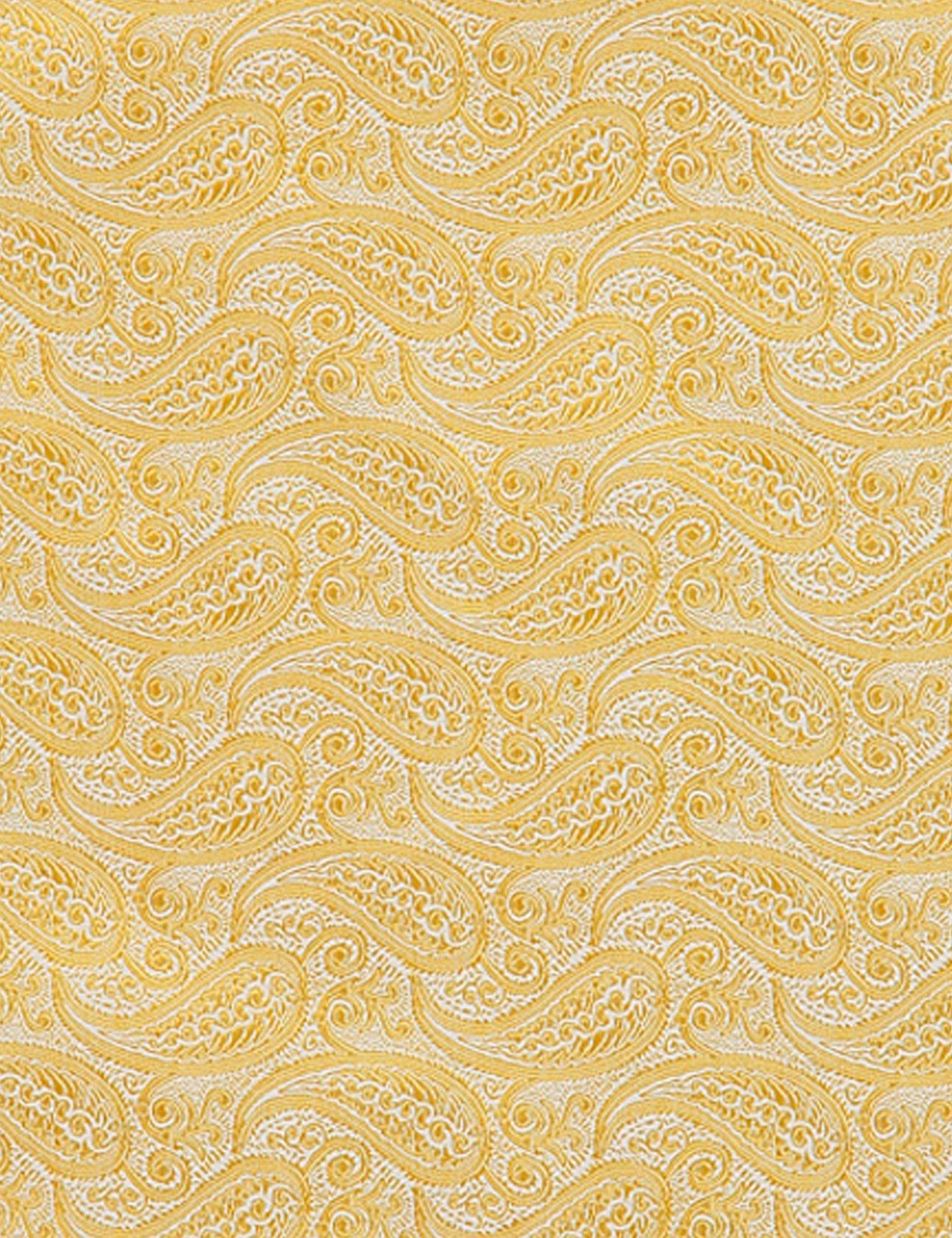 Yellow Paisley Pocket Square - 100% Silk-preview