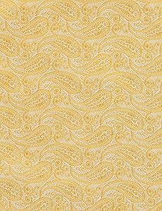 Yellow Paisley Pocket Square - 100% Silk-preview1
