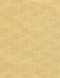 Yellow Paisley Pocket Square - 100% Silk