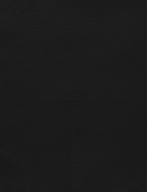 Black Plain Repp Pocket Square - 100% Silk-preview