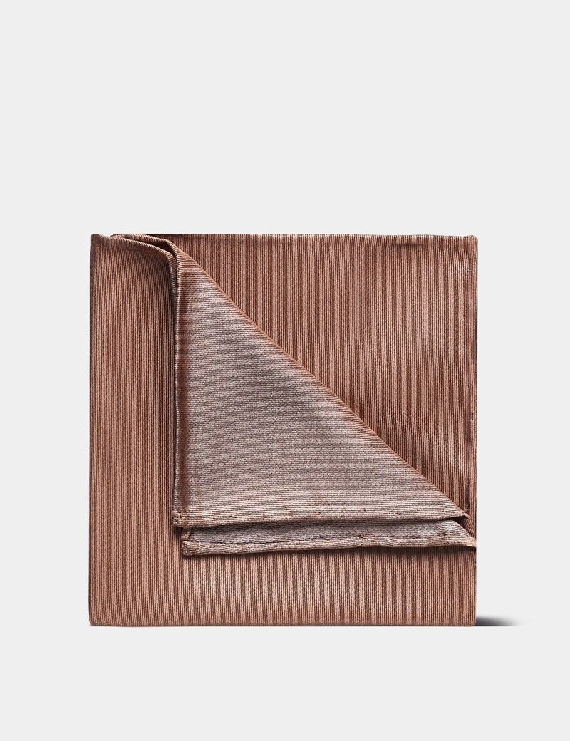 Copper Plain Repp Pocket Square