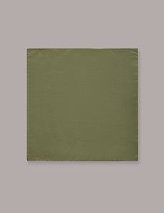 Sage Green Plain Repp Pocket Square - 100% Silk-preview2