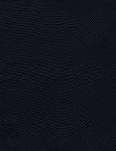 Navy Plain Repp Pocket Square - 100% Silk-preview1
