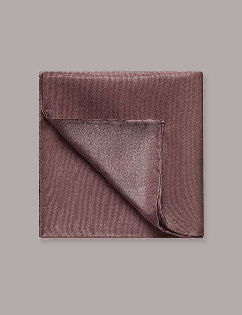 Rose Pink Plain Repp Pocket Square - 100% Silk