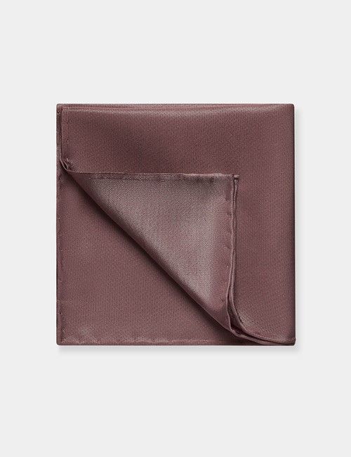 Rose Pink Plain Repp Pocket Square - 100% Silk