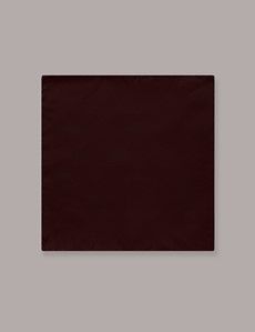Burgundy Plain Repp Pocket Square - 100% Silk-preview2