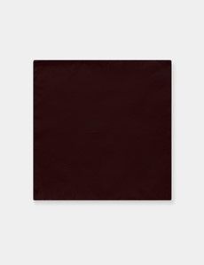 Burgundy Plain Repp Pocket Square - 100% Silk-preview2