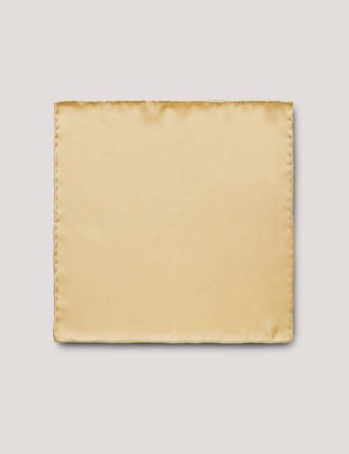 Yellow Plain Repp Pocket Square - 100% Silk-preview