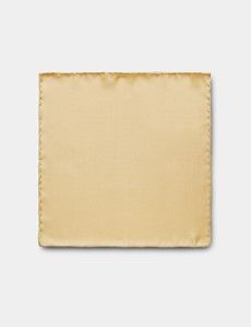 Yellow Plain Repp Pocket Square - 100% Silk-preview1