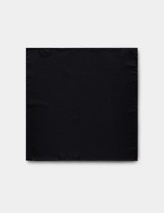 Black Spun Silk Pocket Square-preview1