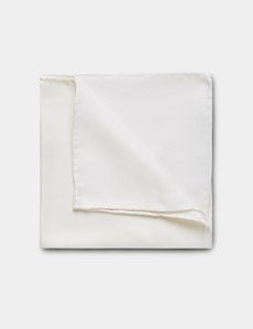 Cream Spun Silk Pocket Square