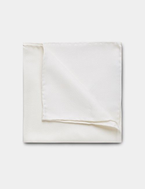 Cream Spun Silk Pocket Square