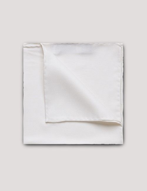 White Spun Silk Pocket Square