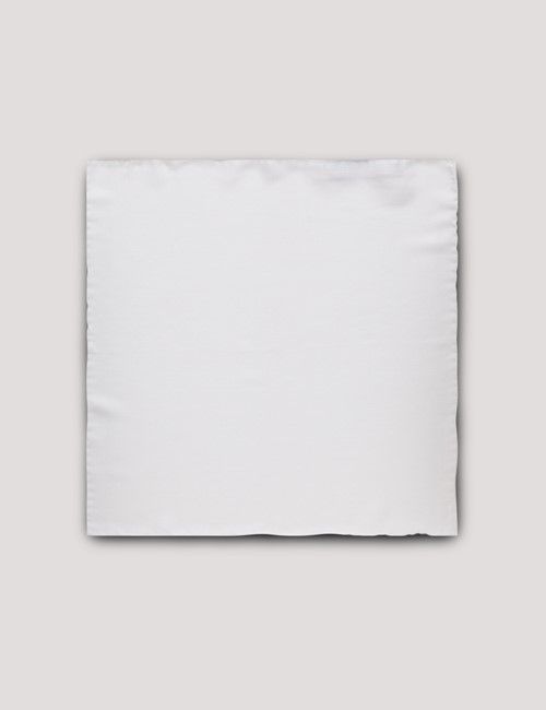White Spun Silk Pocket Square-preview