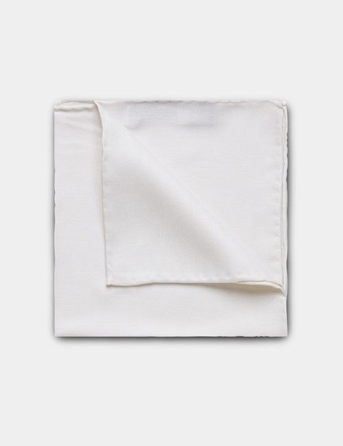 White Spun Silk Pocket Square