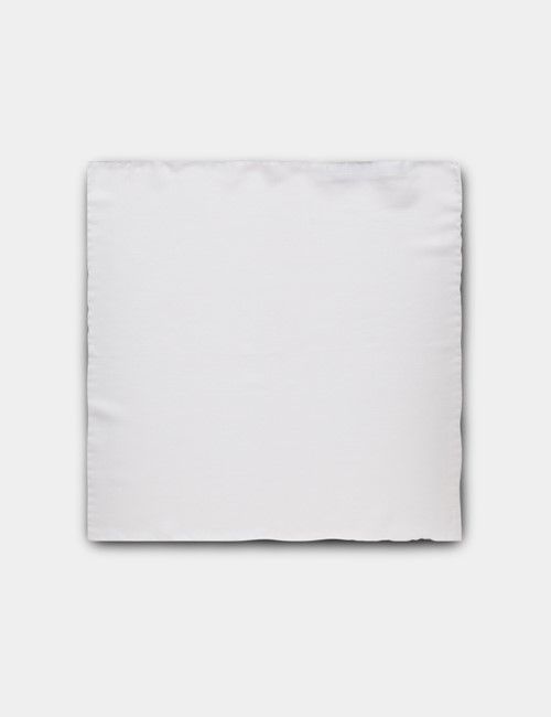 White Spun Silk Pocket Square-preview
