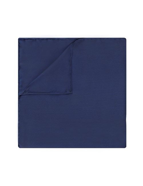 Men's Navy Pocket Square - 100% Silk
