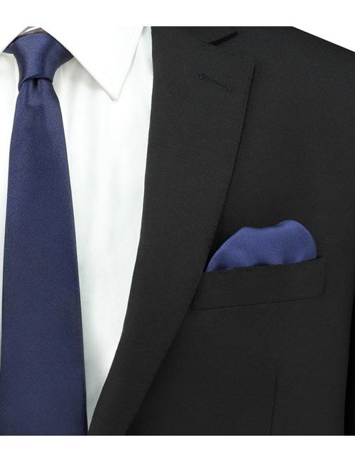 Men's Navy Pocket Square - 100% Silk-preview