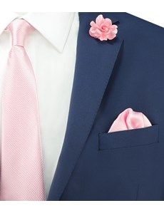 Men's Pink Pocket Square - 100% Silk-preview1