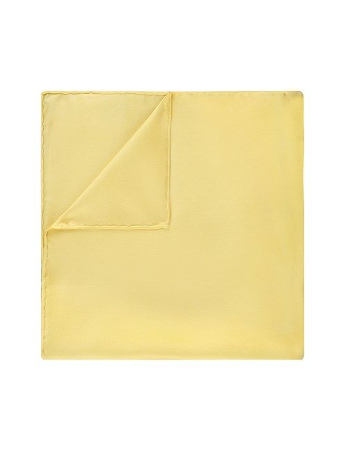 Men's Yellow Pocket Square - 100% Silk