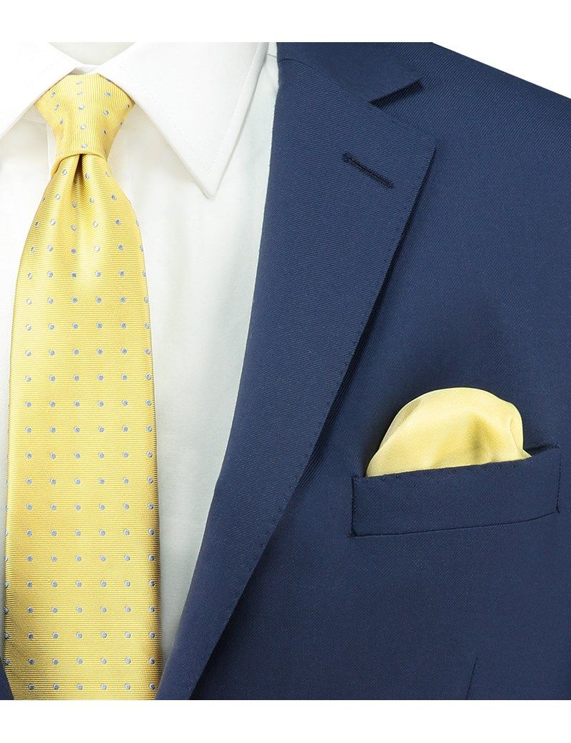 Men s Yellow Pocket Square 100 Silk Hawes Curtis