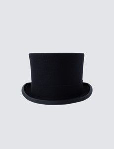 Christy’s Black Wool Felt Top Hat with White Lining-preview2