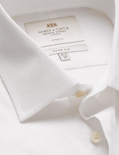 White Fitted Slim Stretch Shirt