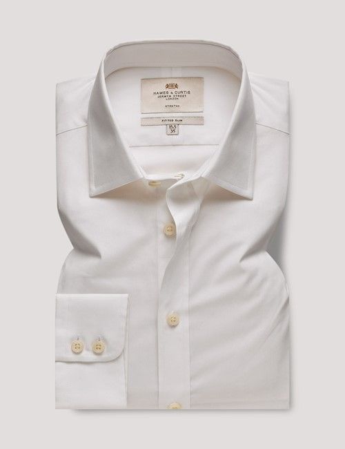 White Fitted Slim Stretch Shirt-preview