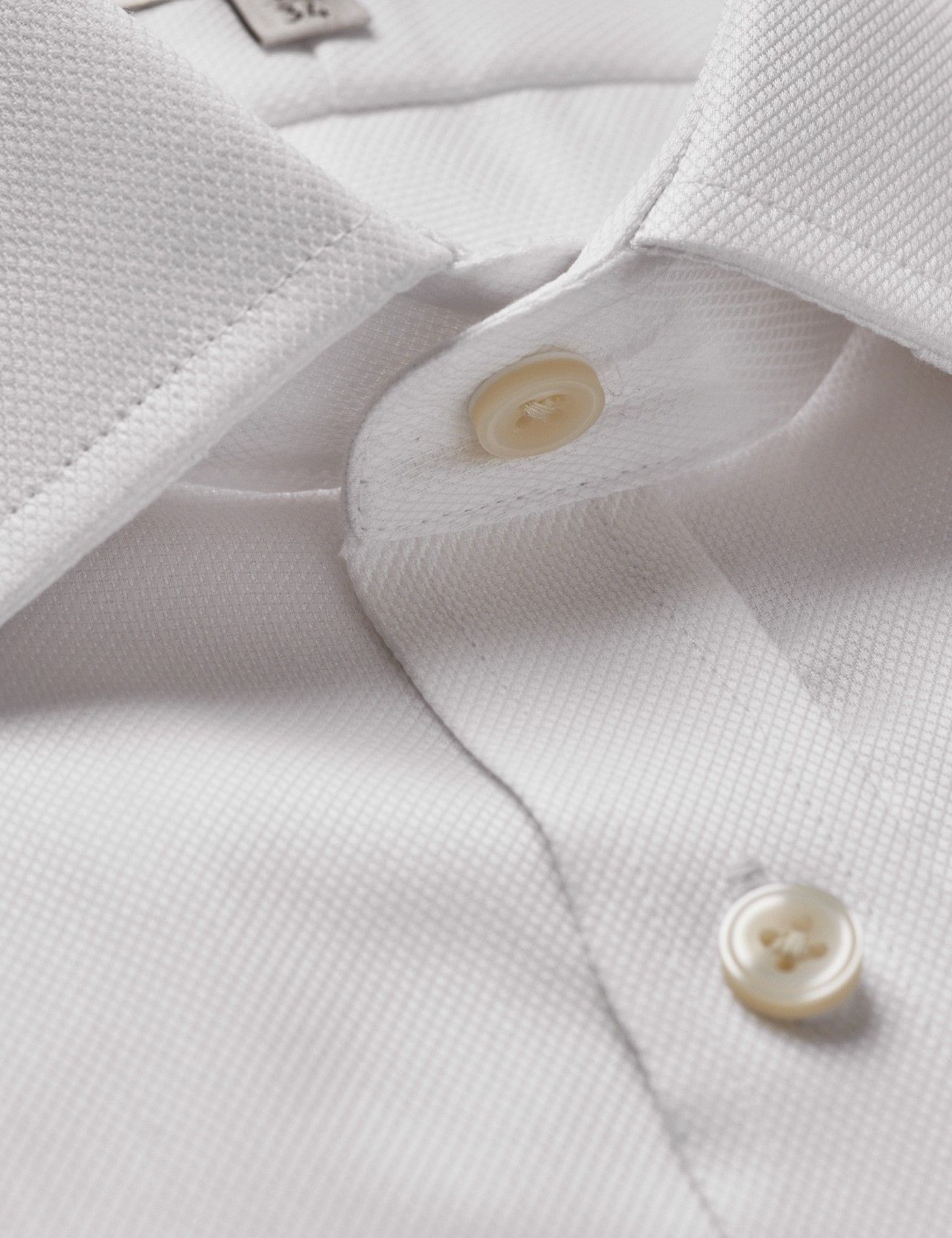 Men's Non-Iron White Pique Fitted Slim Shirt | Hawes & Curtis Men's Non-Iron White Pique Fitted Slim Shirt | Hawes & Curtis