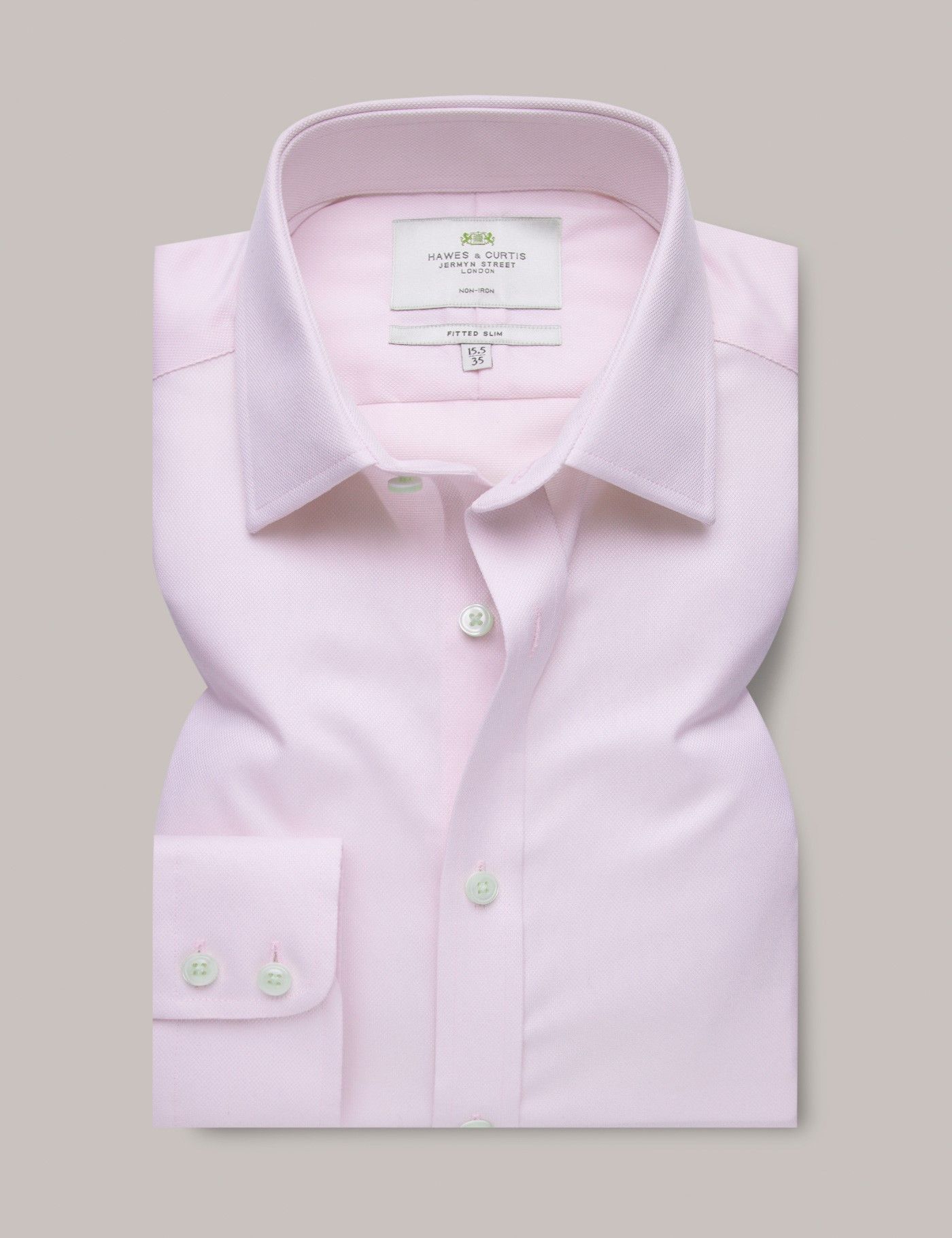 Fitted Slim Pink Pique Non-Iron Shirt-preview