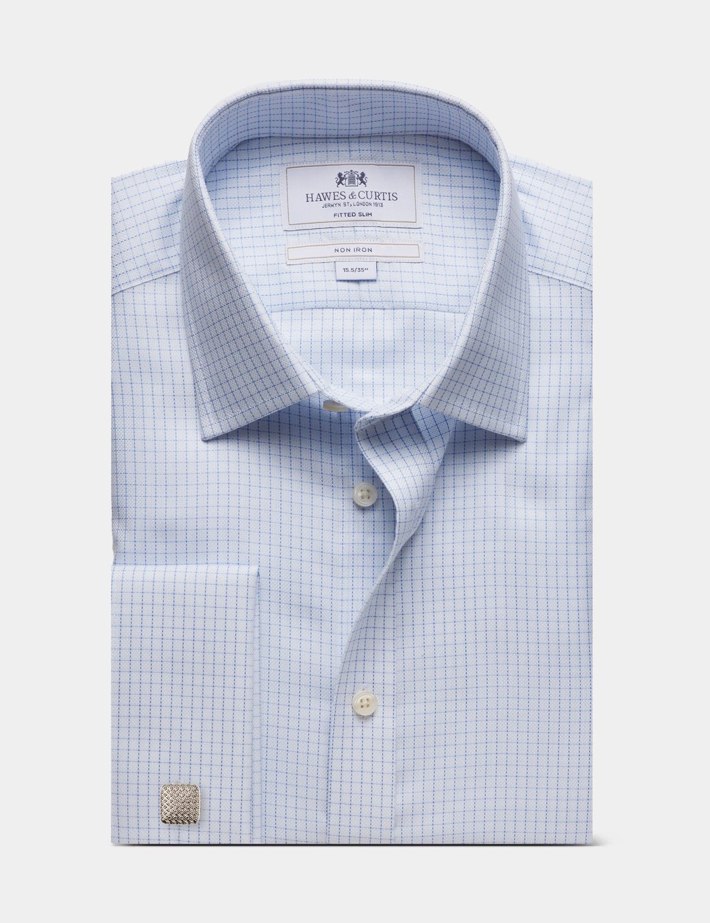 Men's Blue Check Shirts | Shirts - Hawes & Curtis