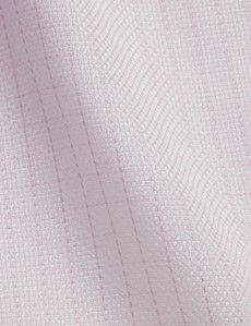 Fitted Slim Pink & White Check Non-Iron Shirt