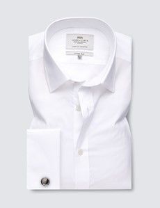 Fitted Slim White Poplin Shirt