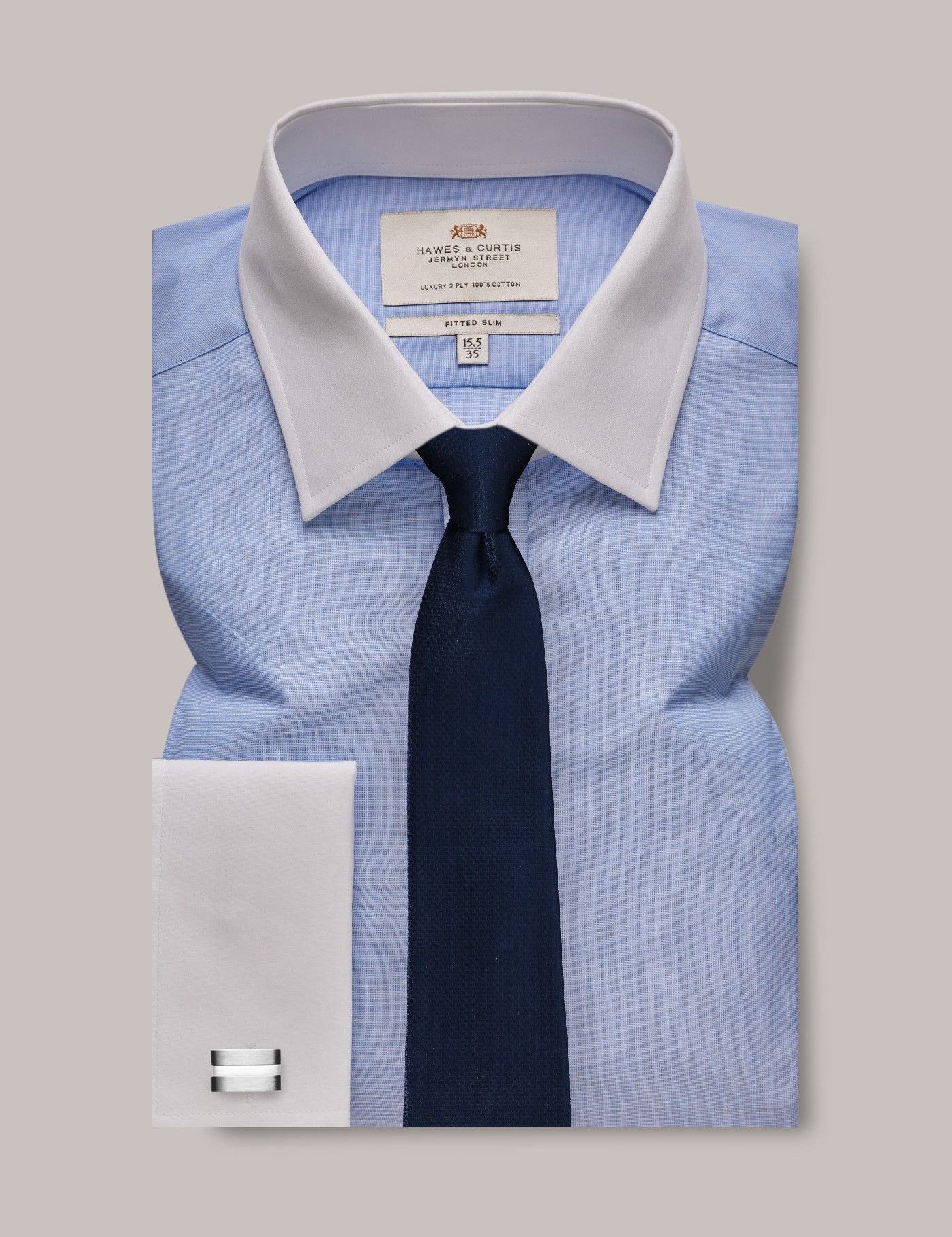 Blue shirt white collar next best sale