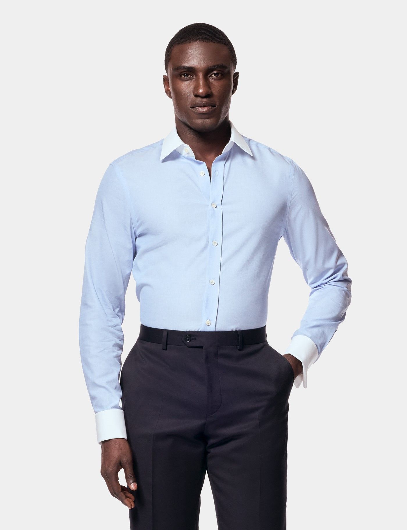 slim fit dress slacks Luxury Shirt' in Champagne with French Cuff - Slim Fit