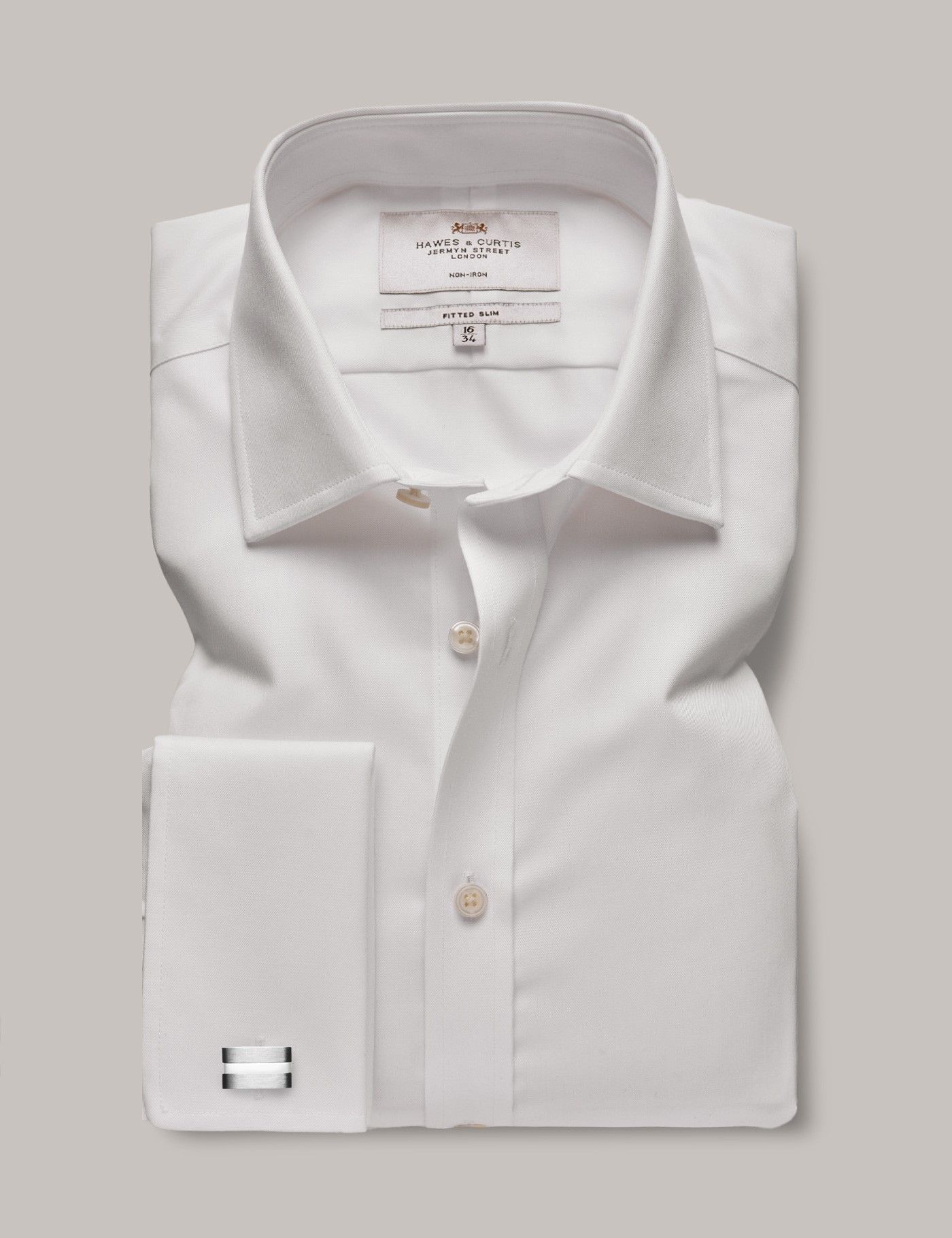 Fitted Slim White Twill Non-Iron Shirt-preview