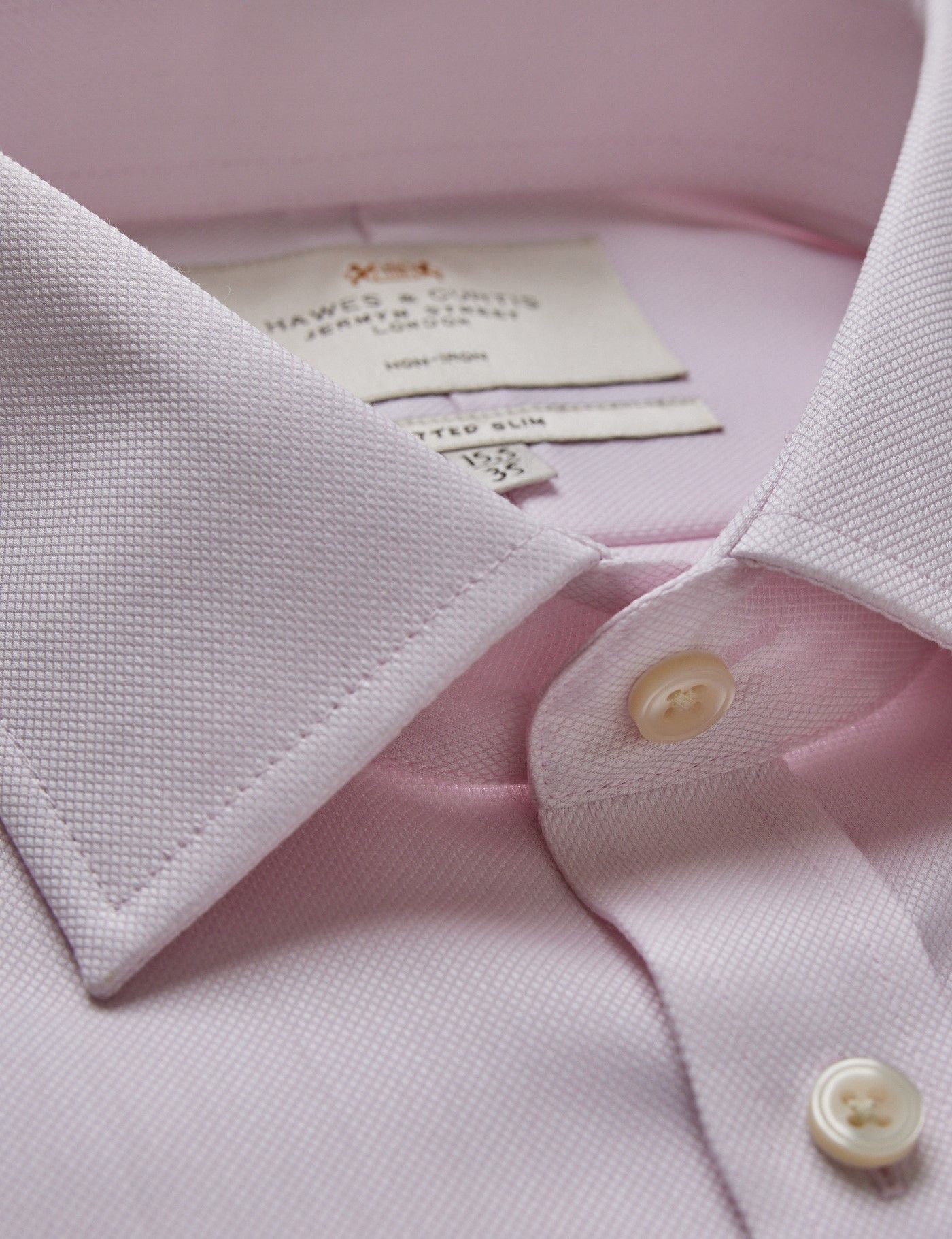 Fitted Slim Pink Pique Non-Iron Shirt