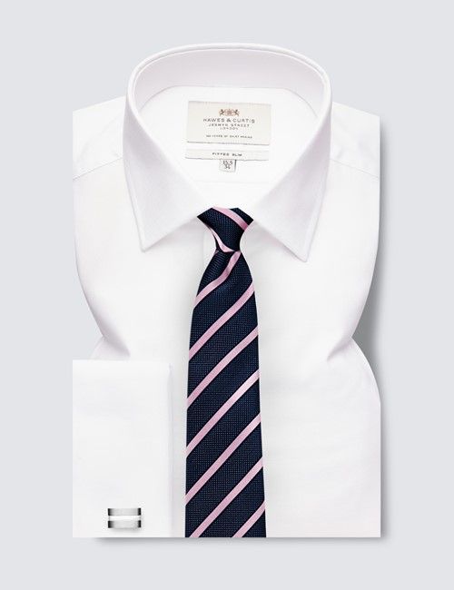 Formal White Oxford Slim Shirt - Double Cuffs