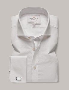 White Fitted Slim Shirt Poplin - Windsor Collar - French Cuff-preview1