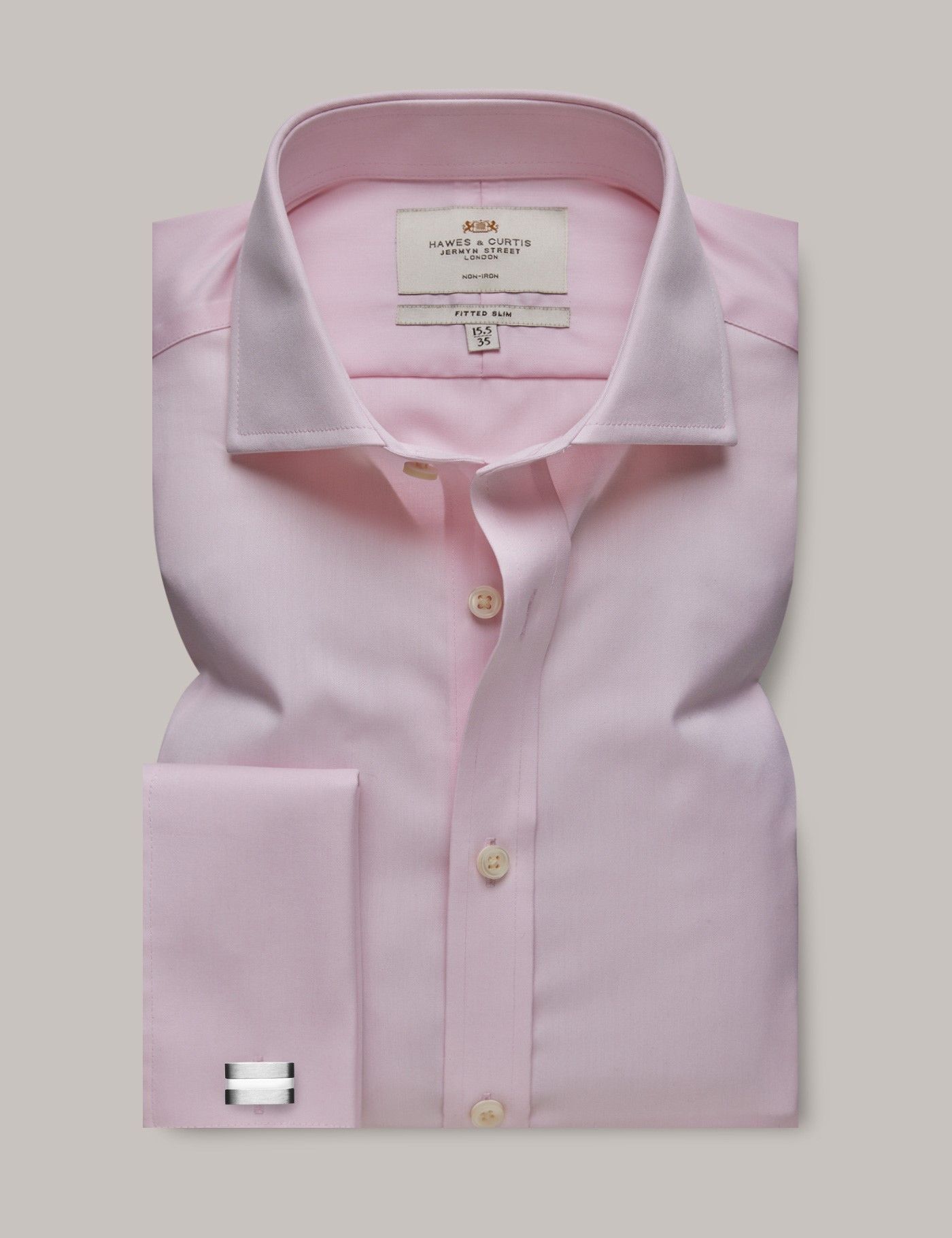 Fitted Slim Pink Twill Non-Iron Shirt-preview