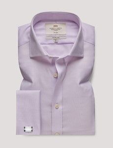 Fitted Slim Lilac Fabric Interest Non-Iron Shirt