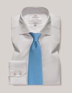 White Poplin Fitted Slim Fit Shirt - Windsor Collar-preview2