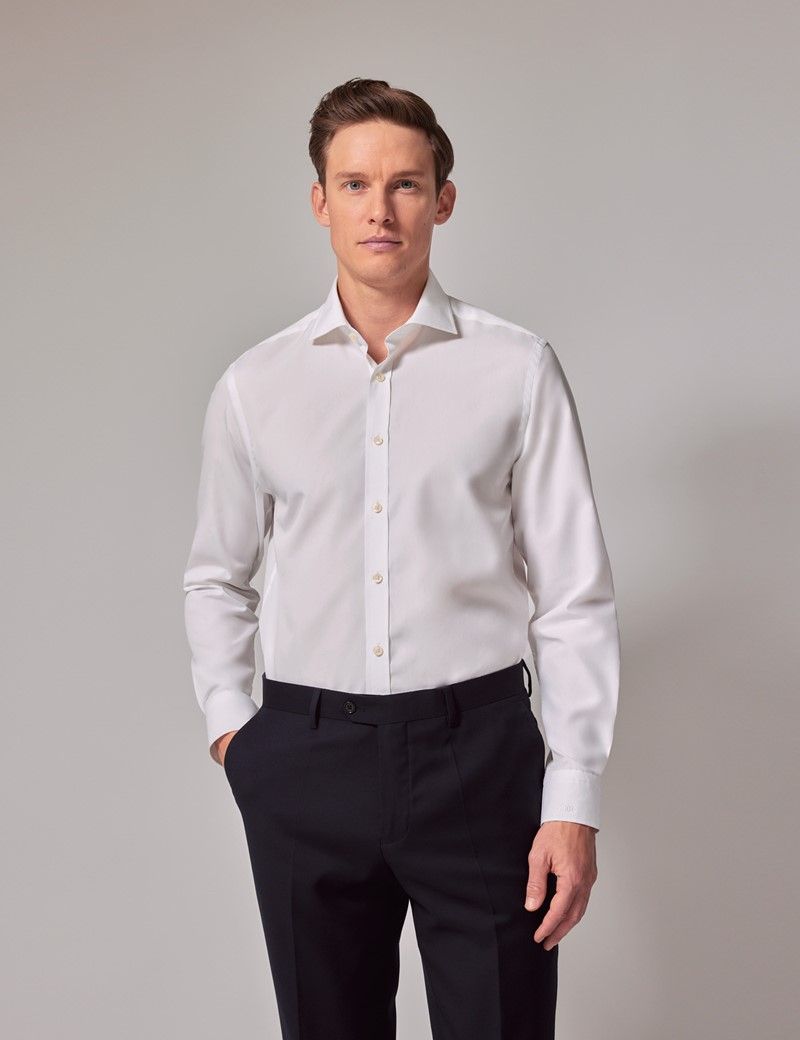 Fitted Slim White Poplin Shirt - 110th Anniversary