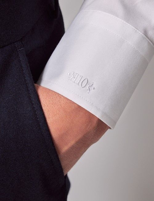 110th Anniversary White Poplin Fitted Slim Shirt - Windsor Collar-preview