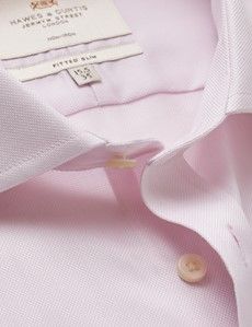 Fitted Slim Pink Pique Non-Iron Shirt
